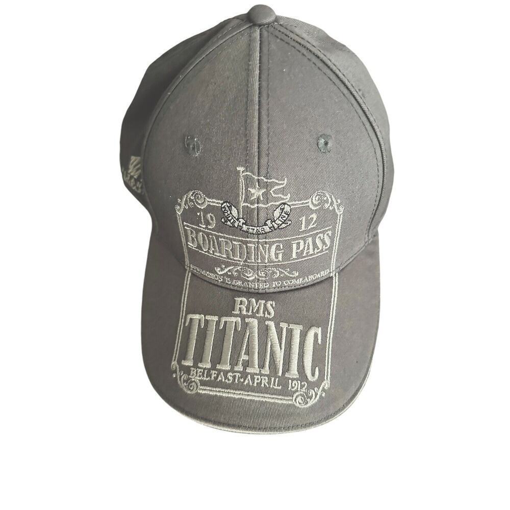 R.M.S. Titanic 1912 Embroidered Baseball Cap Gray - Strap back Hat